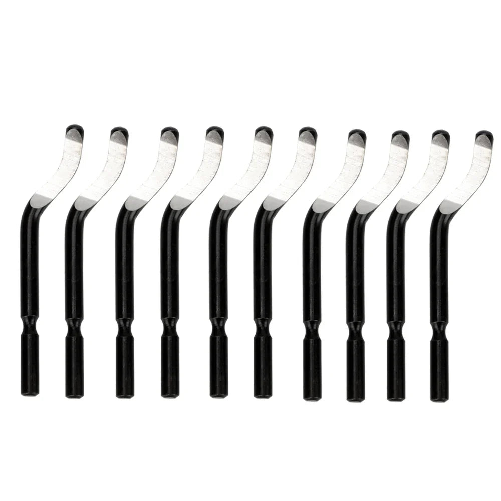 DIY Copper Tube Deburring Reamer Kit - Burr Scraper Handle with 10 HSS Blades, Trim & Ream Tool for Metal, Plastic & Wood