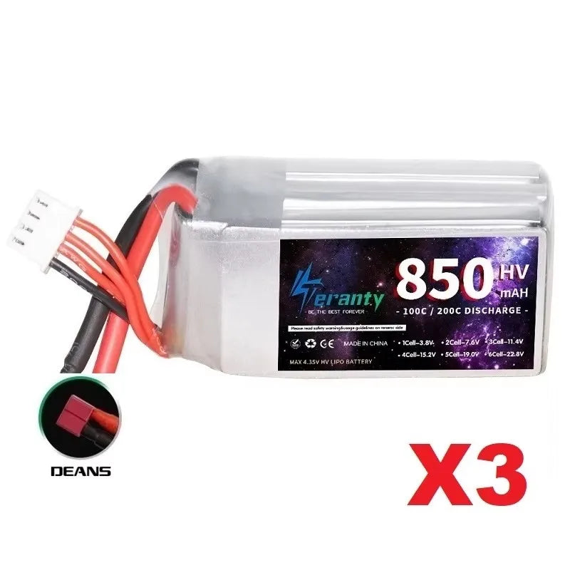 1/2/3PCS TERANTY 3S 11.4V Lipo Battery 850mAh 100C HV With XT30 T XT60 Plug For RC FPV Drone Quadcopter Helicopter Airplane