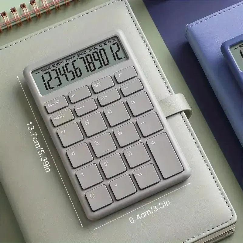 12-Digit Dual-Power Solar Calculator - Portable Electronic Calculator for Home, Office & School
