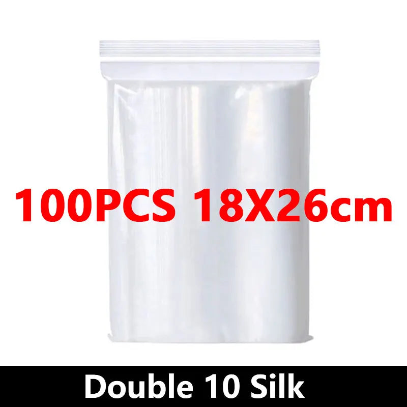 100-Pack Heavy-Duty Clear Resealable Ziplock Bags – Small Plastic Storage Bags for Jewelry, Food & Crafts