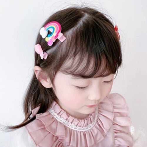 10-Pack Cute Cartoon Unicorn & Ice Cream Hair Clips for Girls, Kids Barrettes Hairpins, Fashion Hair Accessories