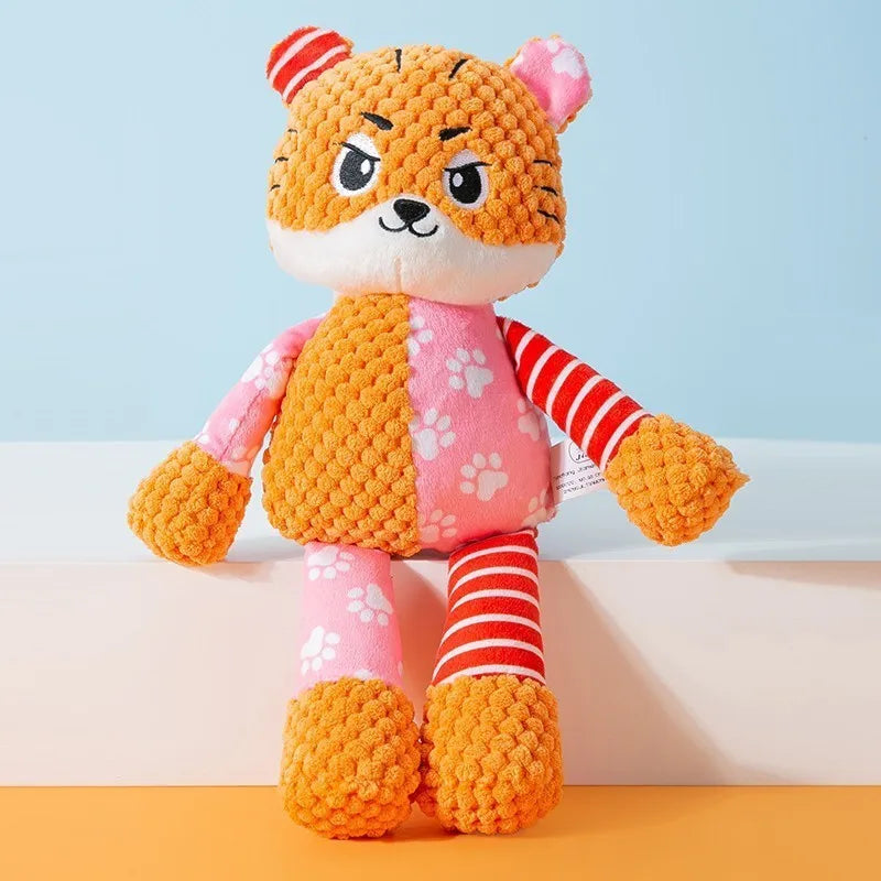 Plush Squeaky Dog & Cat Chew Toy — Bite-Resistant Interactive Puzzle for Teeth Cleaning