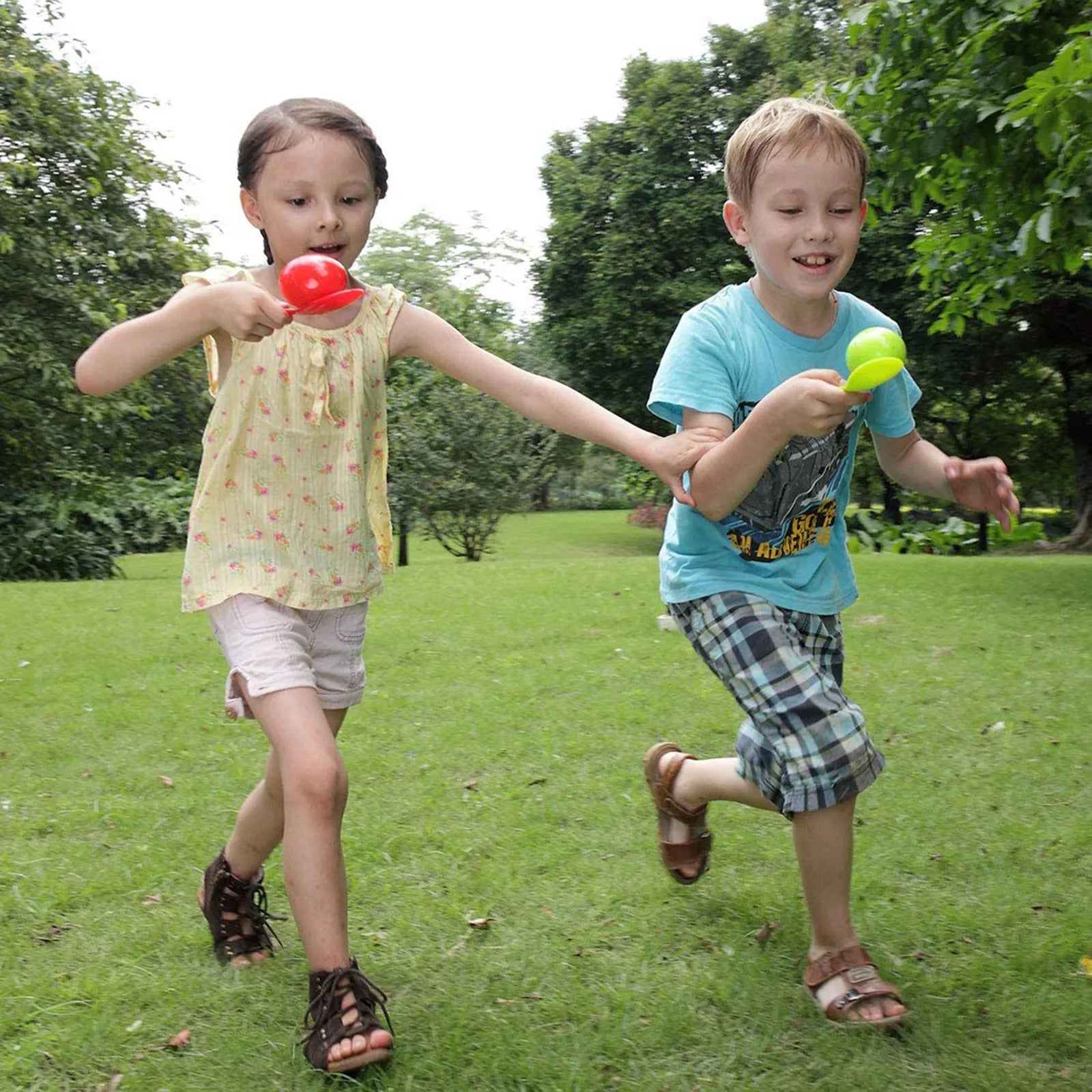 Egg and Spoon Race Game Set with Yolk - Outdoor Kids Party & Field Day Toy, Parent-Child Interactive