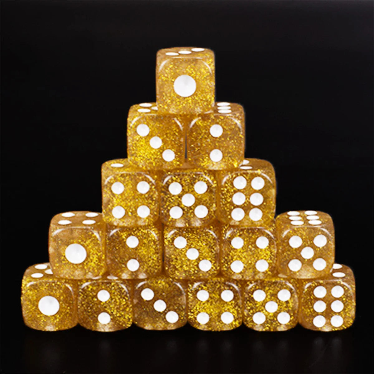 10-Piece Acrylic D6 Dice Set 16mm (0.63 in) – Carved Six-Sided Game Dice for RPG, Dungeons & Dragons & Board Games