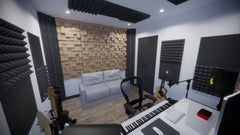 Wood Acoustic Diffuser Panel | Solid Paulownia Wood Sound Diffuser for Studios & Home Theaters