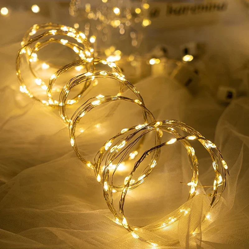 10-Pack Battery Powered LED String Lights, Multicolor Fairy Garland for Wedding Party Indoor & Outdoor Decor