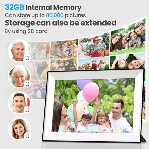 10.1-Inch (25.7 cm) WiFi Digital Picture Frame 1280x800 HD IPS Touchscreen, 32GB Memory, Auto-Rotate