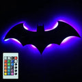 Wooden Bat LED Wall Lamp with Remote - Decorative Night Light for Bedroom, Living Room & Bar