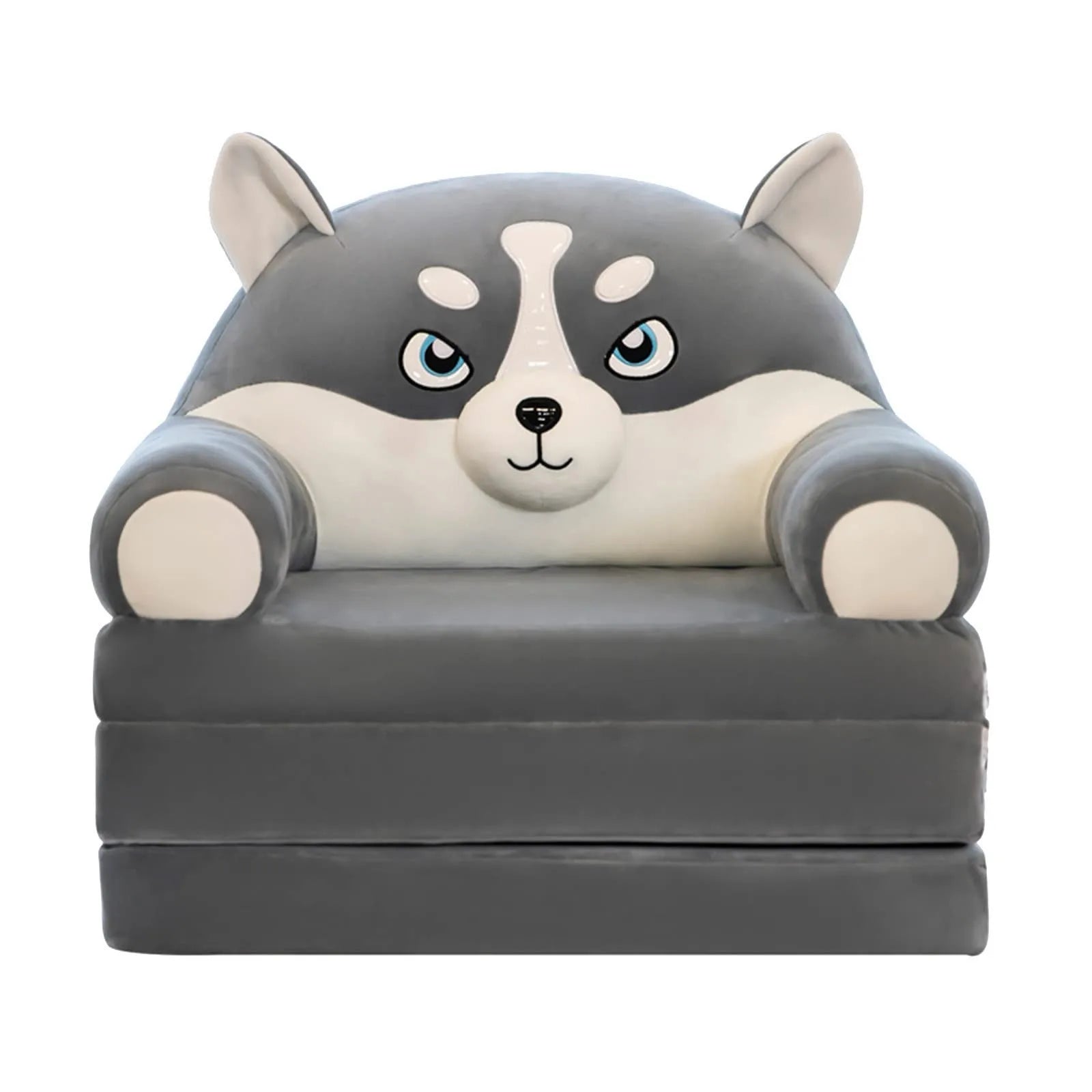 Children's 2-in-1 Foldable Plush Sofa Bed Cartoon Kids Chair & Nap Lounger