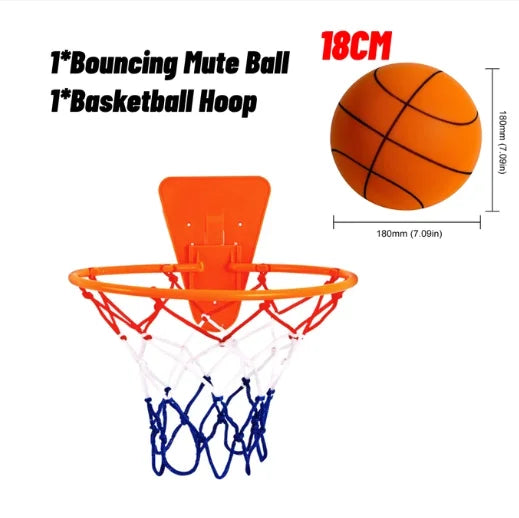 Kids Silent Foam Basketball — Indoor Squeezable Bounce Ball, Sizes 3/5/7