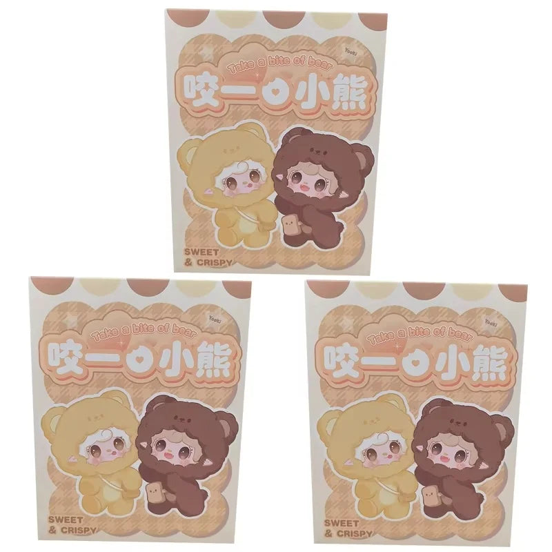 Plush Bear Blind Box Keychain - Cute Mini Mystery Doll Backpack Pendant Collectible Surprise Gift