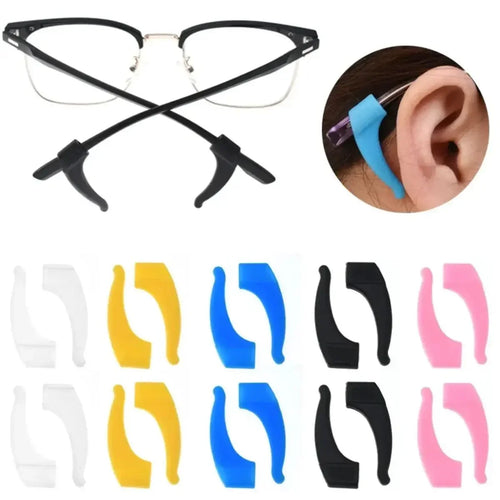 100-Pack Silicone Anti-Slip Eyeglass Ear Hooks Temple Tips – 33 x 10 mm (1.3 x 0.39 in)