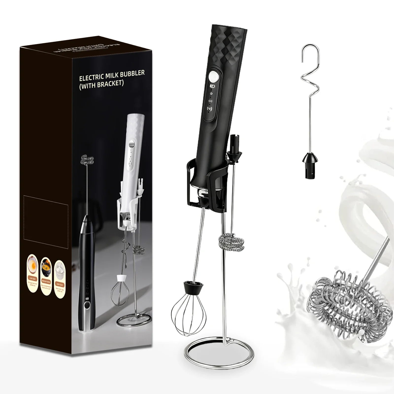 Milk Frother Wand Coffee Frother Handheld Foam Maker For Latte Rechargeable Electric Milk Frother Handheld Drink Mixer Gift Idea