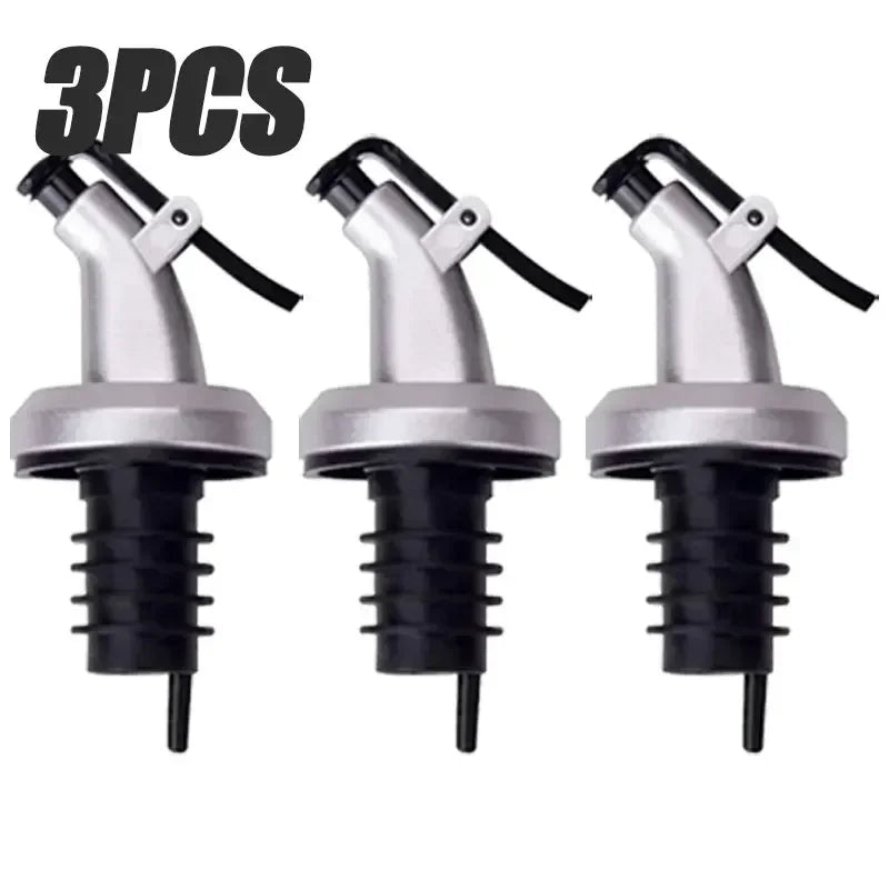 1/3/5-Pack Leak-Proof Oil Bottle Pourer Stopper – Locking Nozzle for Oil, Vinegar, Wine & Liquor