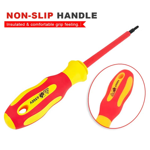 10-Piece VDE Insulated Screwdriver Set (500V) — Interchangeable Blades, Magnetic Tips & Case for Electricians and Home Use