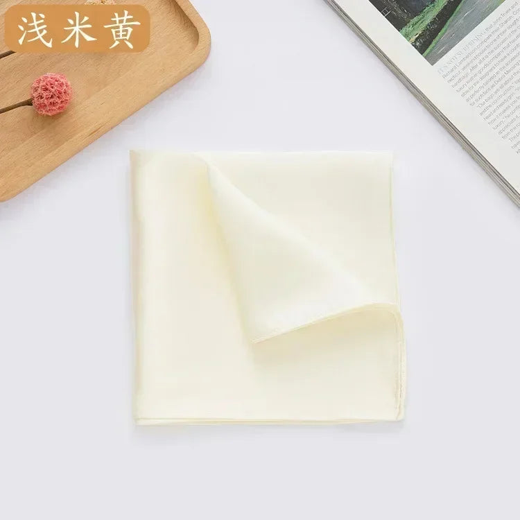 100% Mulberry Silk Men's Pocket Square 35cm (13.8in) Solid Tatting Handkerchief