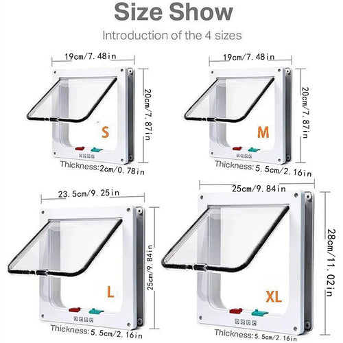 1-Pack Pet Door for Glass & Acrylic Panels — Two-Way Cat & Small Dog Flap