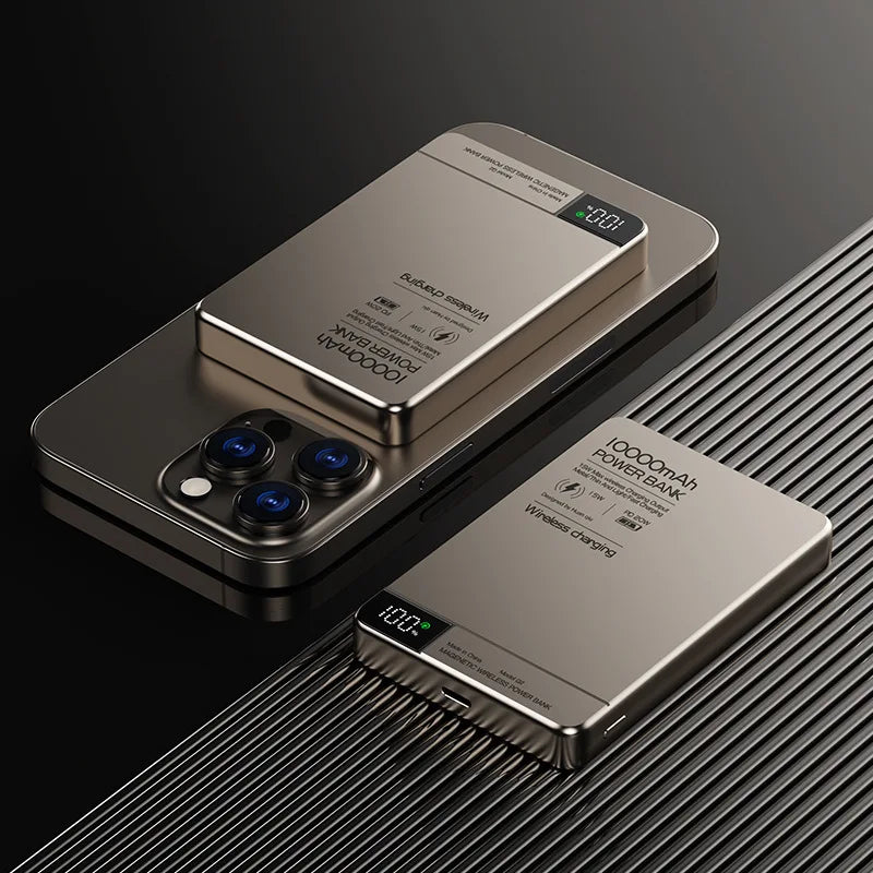 10000mAh Magnetic Wireless Power Bank 20W PD Fast Charge Qi Magnetic Charger for MagSafe-Compatible & Qi Smartphones