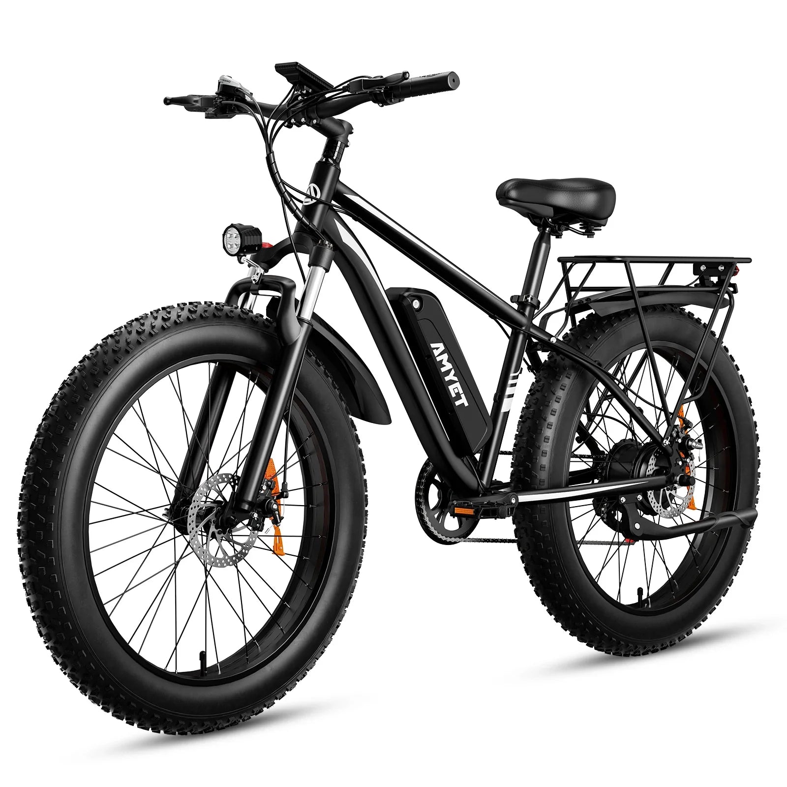 1000W 48V 15Ah Electric Fat Tire Mountain Bike — 26-inch x 4-inch (66×10 cm), Dual Suspension, 28 mph, Removable Battery, 330 lb Capacity