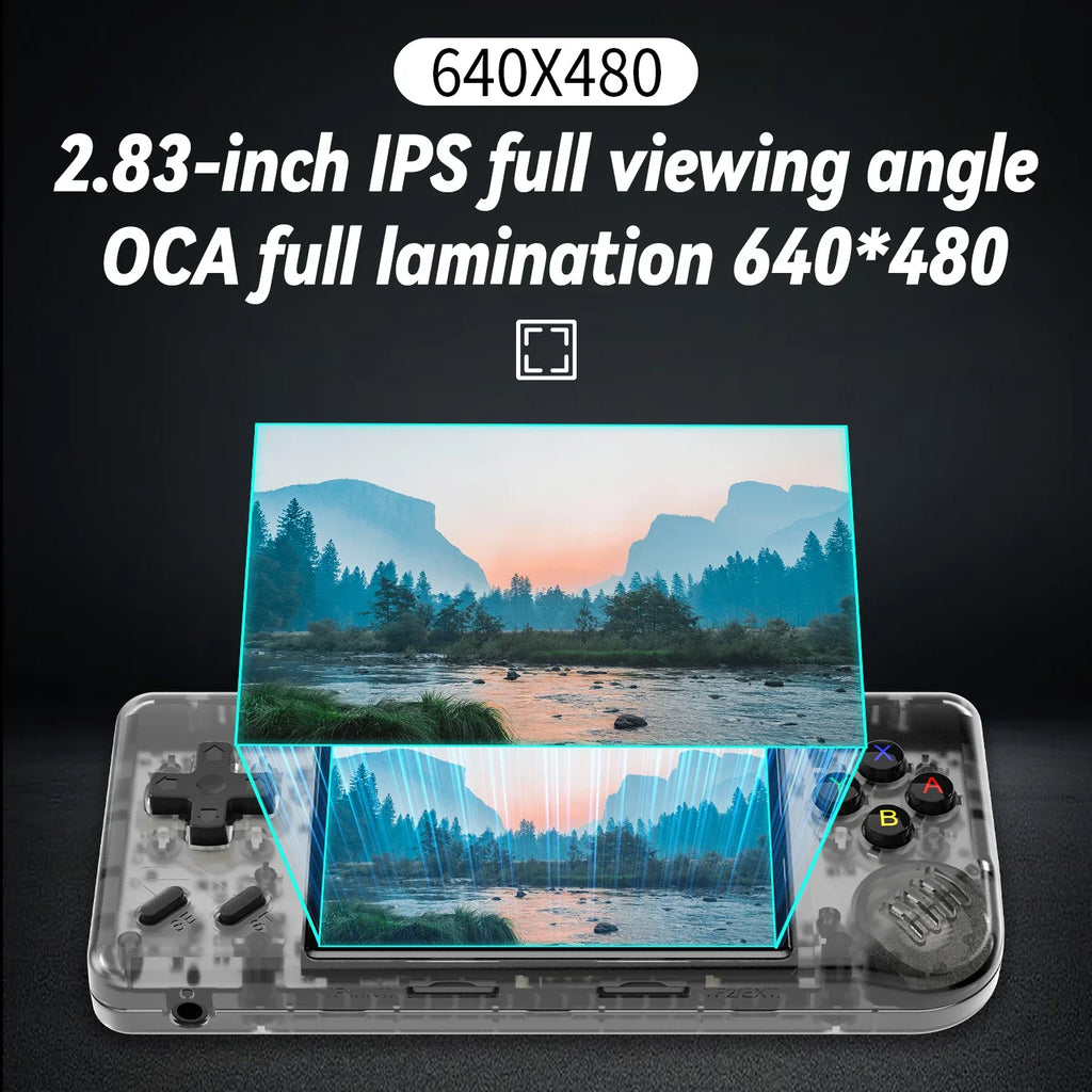 Handheld Retro Game Console 2.83-inch (72 mm) IPS Screen Linux 64GB TF 3100mAh Battery HDMI Output 5000+ Built-in Games