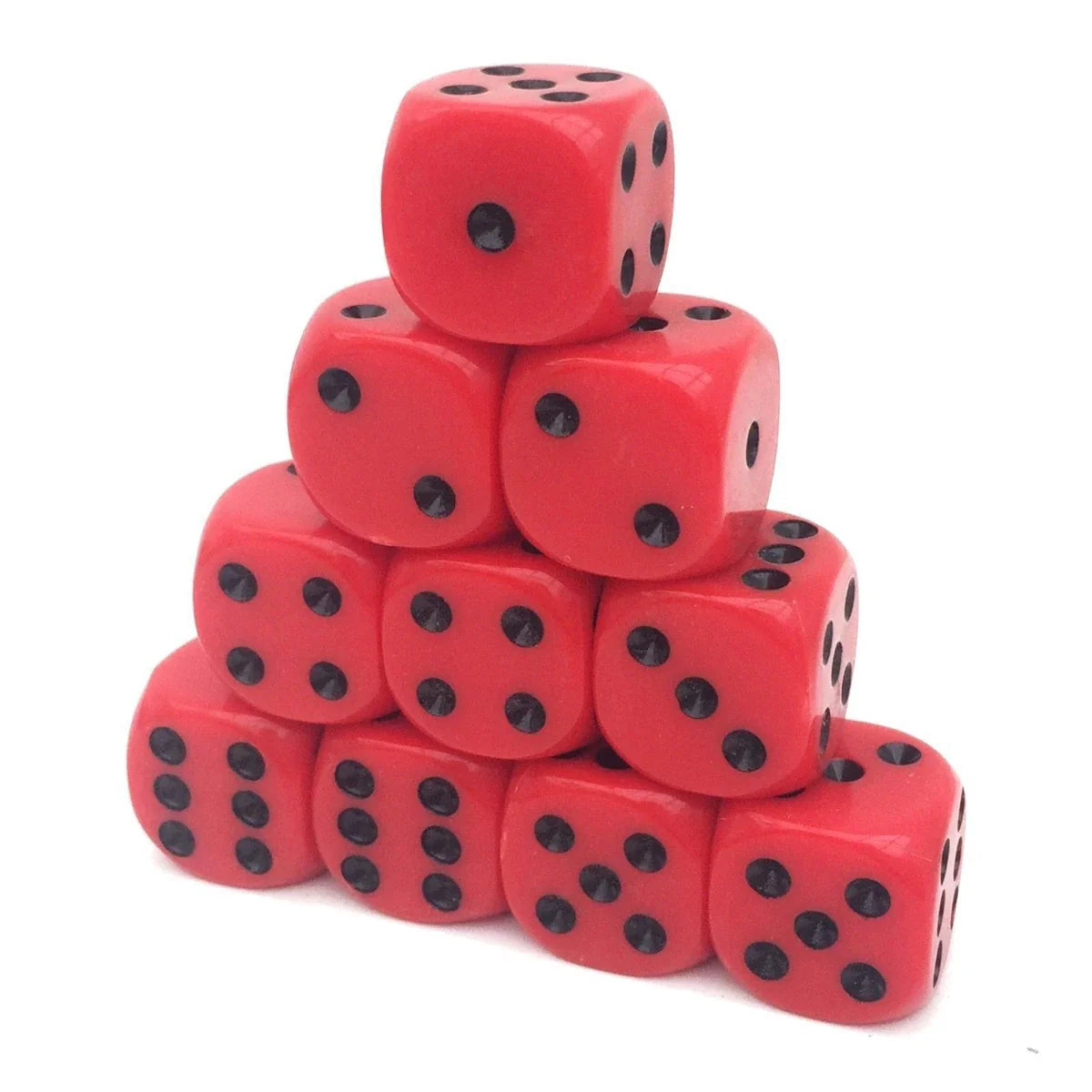 10-Piece Acrylic D6 Dice Set 16mm (0.63 in) – Carved Six-Sided Game Dice for RPG, Dungeons & Dragons & Board Games