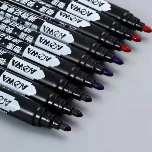 10-Pack Large Tip Black Non-Erasable Marker Pens — Permanent Markers for Labeling, Notation & Crafts