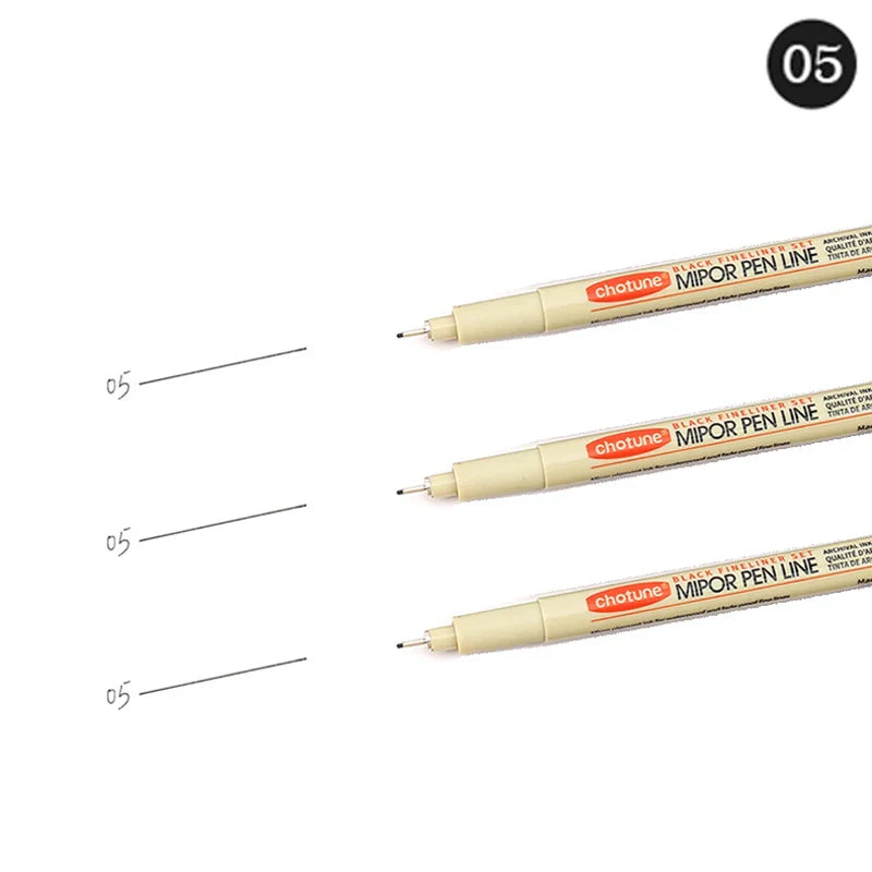 12-Pack Pigment Liner Ink Pens — Needle & Hook Tip Fineliners for Manga Drawing, Sketching & Illustration