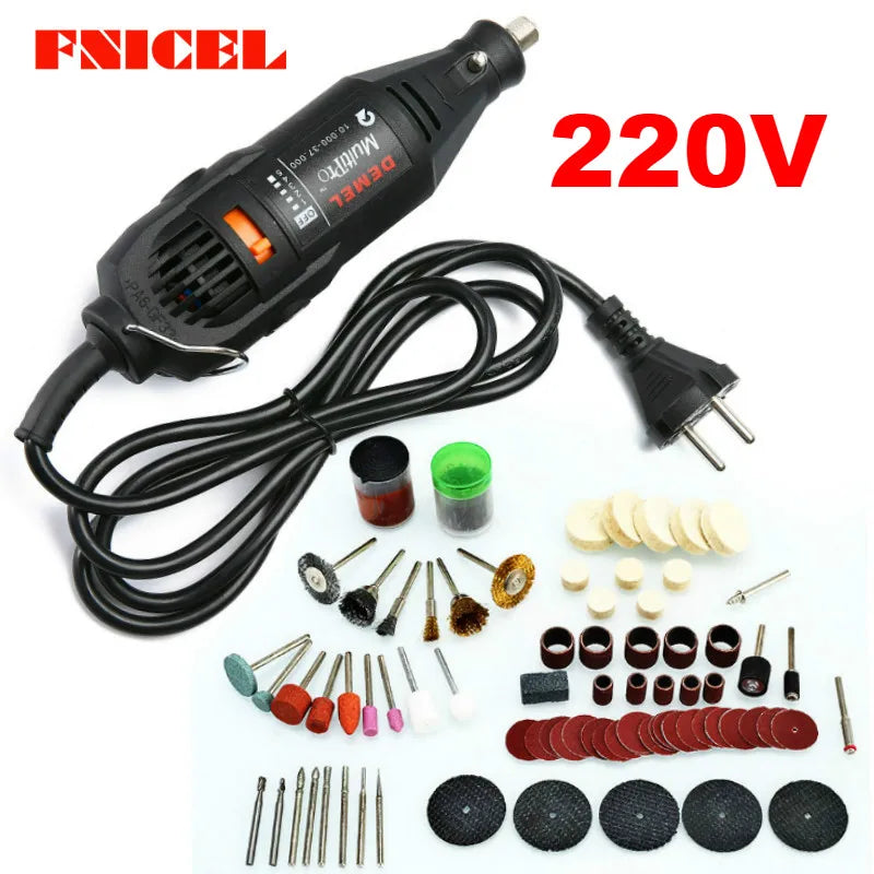110/220V Electric Engraving Rotary Mini Drill Kit – 130W Variable Speed 5-Setting Grinder