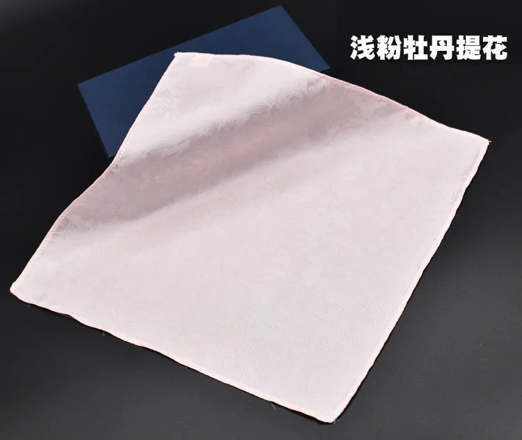 100% Mulberry Silk Men's Pocket Square 35cm (13.8in) Solid Tatting Handkerchief