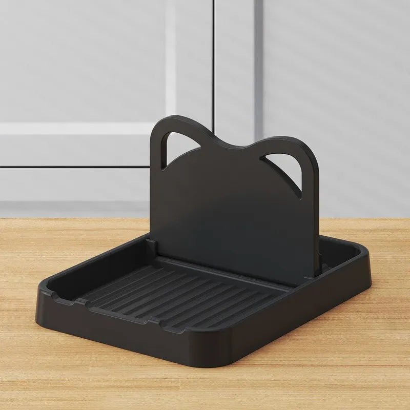 1-3 Pack Foldable Spatula & Pot Lid Holder - Multifunctional Upright Kitchen Draining Rack Wave Anti-Slip Organizer