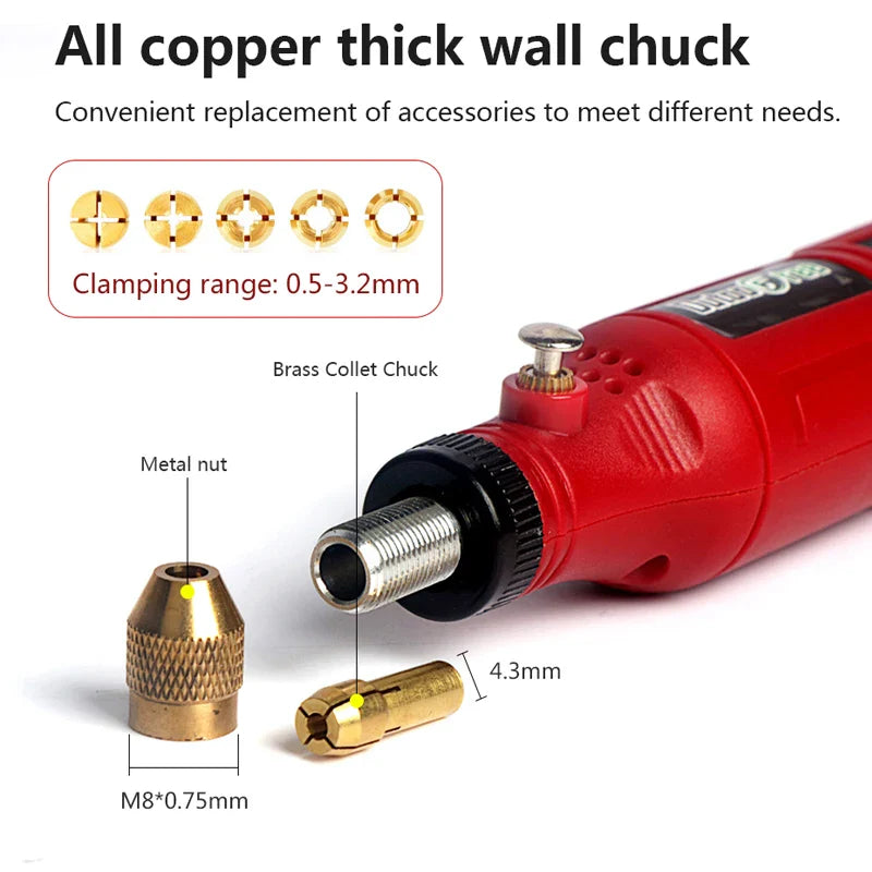 USB Cordless Mini Rotary Tool Kit, Wireless Engraving Pen Drill with 24-Piece Accessory Set for Jewelry Wood Metal Glass