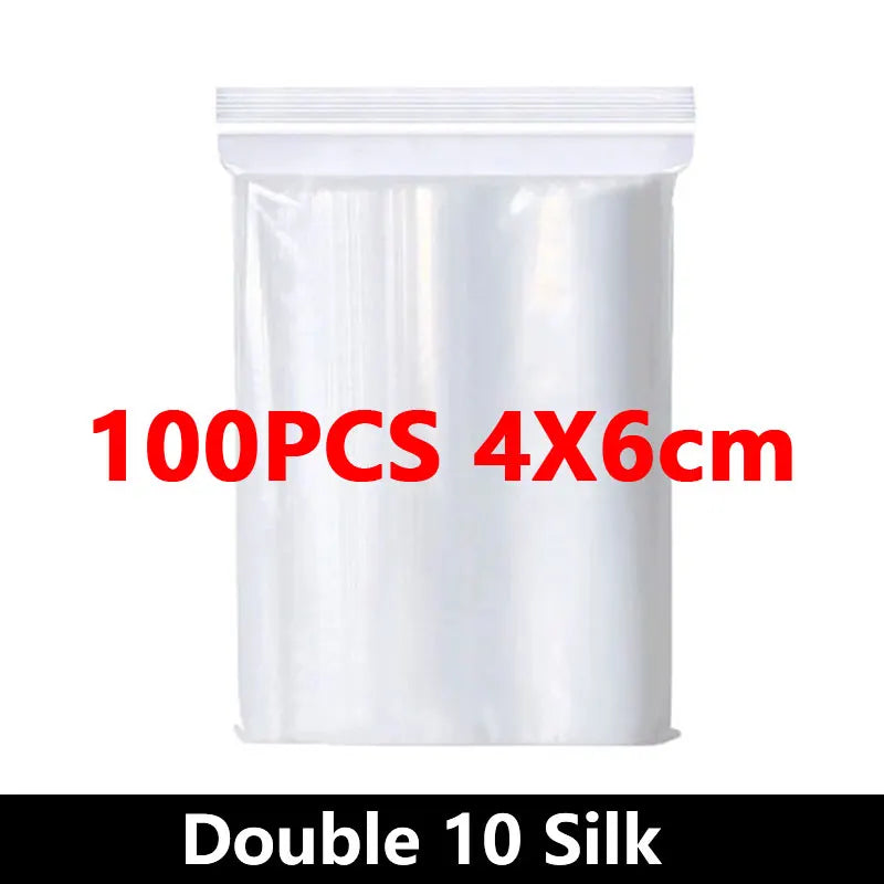 100-Pack Heavy-Duty Clear Resealable Ziplock Bags – Small Plastic Storage Bags for Jewelry, Food & Crafts