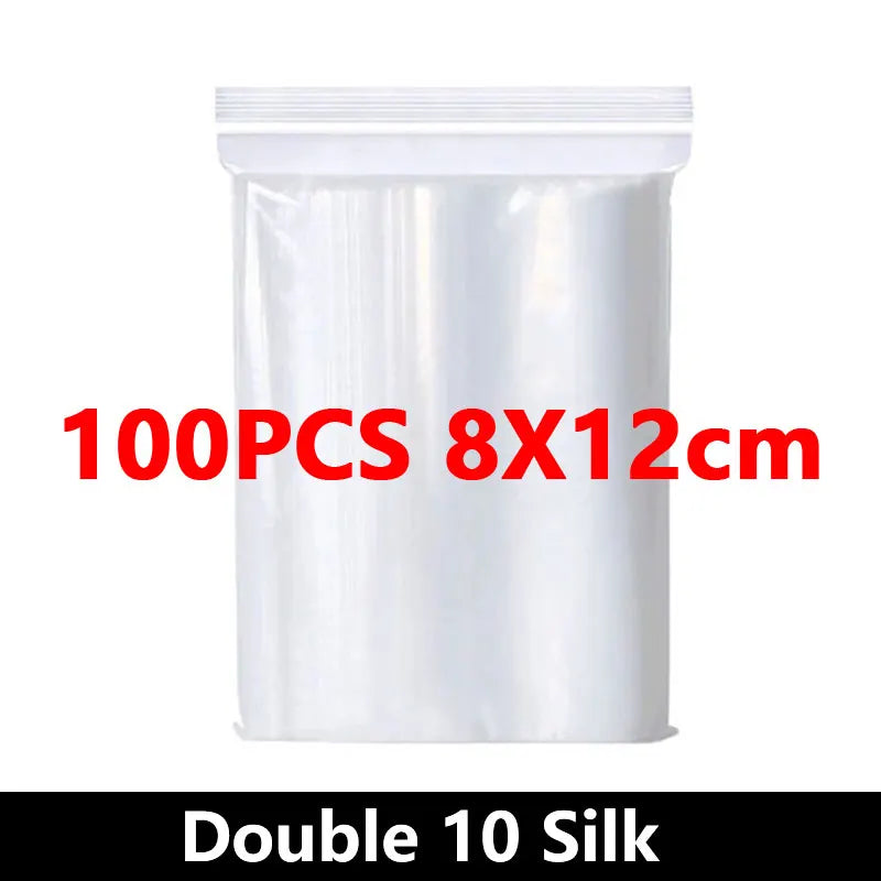 100-Pack Heavy-Duty Clear Resealable Ziplock Bags – Small Plastic Storage Bags for Jewelry, Food & Crafts