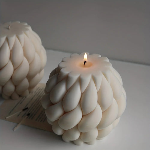 1-Pack Geometric Wave Twisted Silicone Candle Mold – Abstract Striped Column for DIY Scented Candles