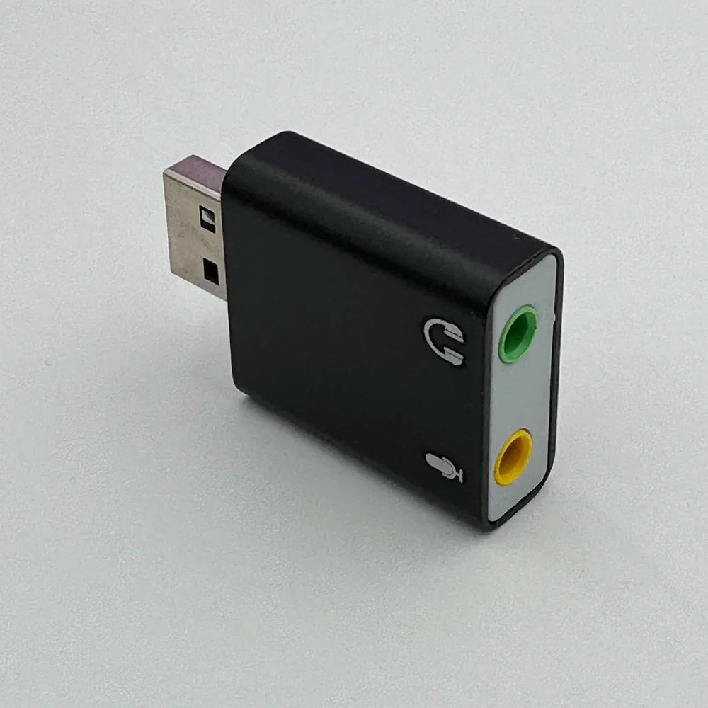 External USB Sound Card Adapter – USB to 3.5mm Headphone & Mic Converter, Virtual 7.1, Plug & Play