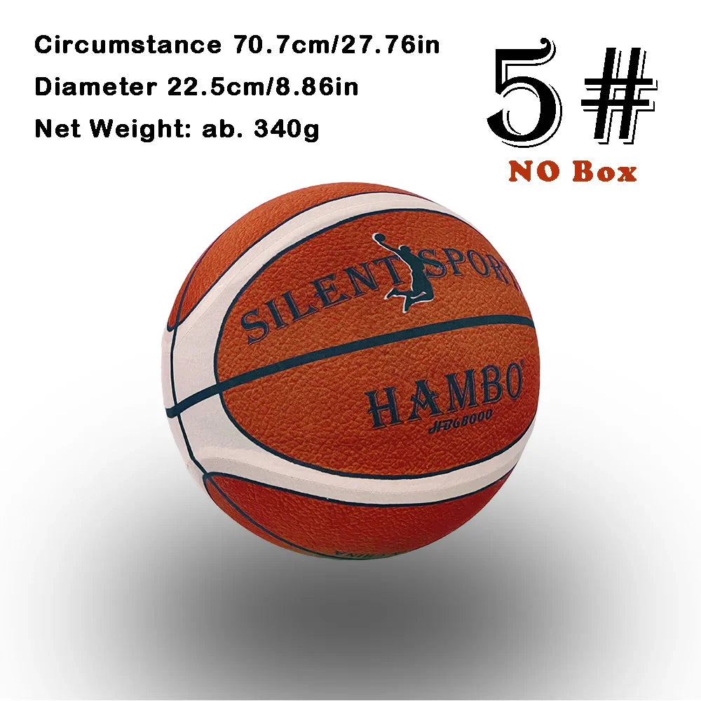 Silent Indoor Basketball with Fabric Cover — Sizes 5/6/7 Training Ball