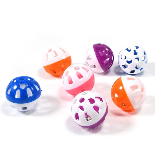 10-Pack Colorful Hollow Rolling Bell Balls for Birds – 1.49 in (3.8 cm) Parrot, Parakeet & Cockatiel Chew Cage Toy