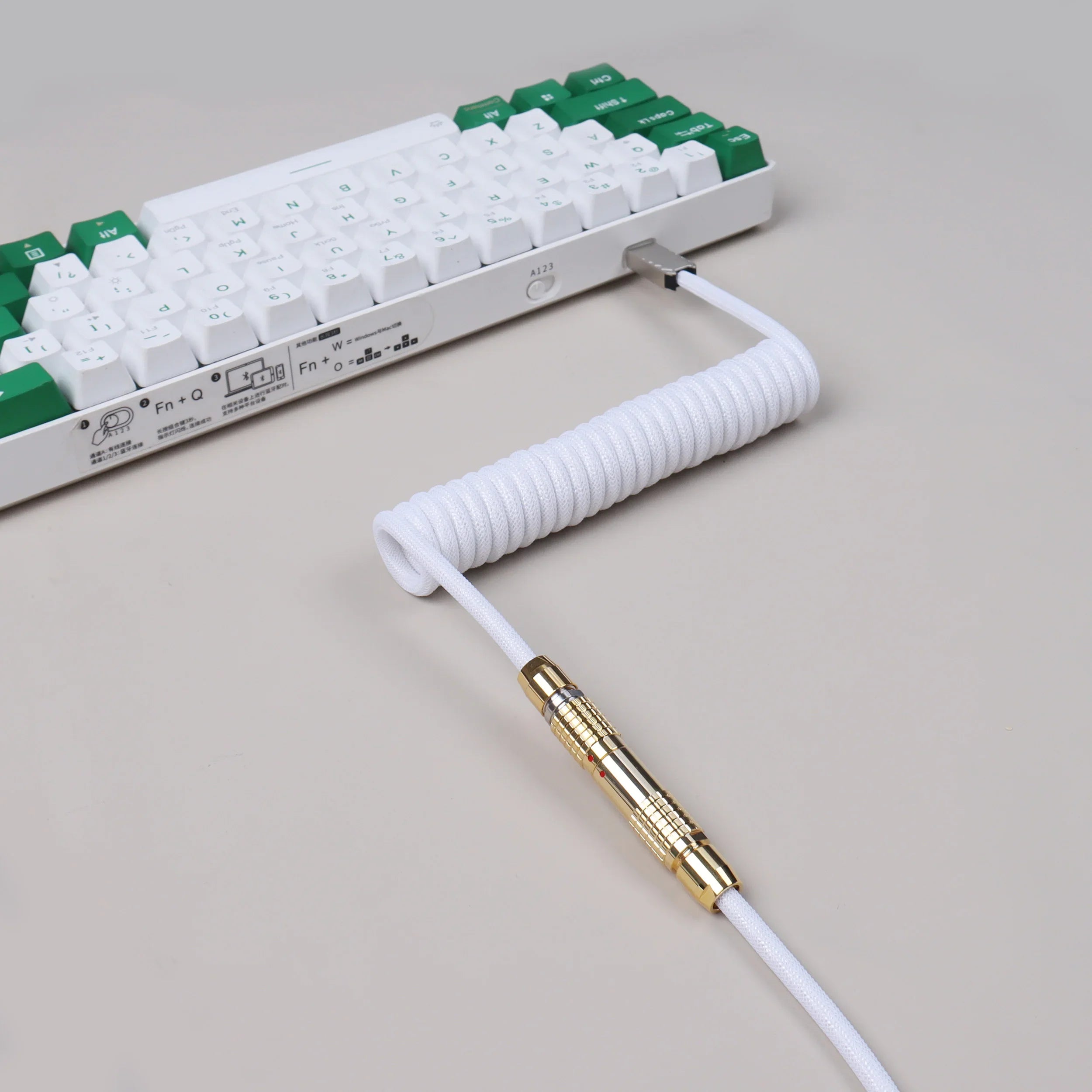 LANO Usb Keyboard Cable FGG Coiled Keyboard Usb Type C Cable Metal Aviator Connector Gaming 00B Usb Keyboard Cable