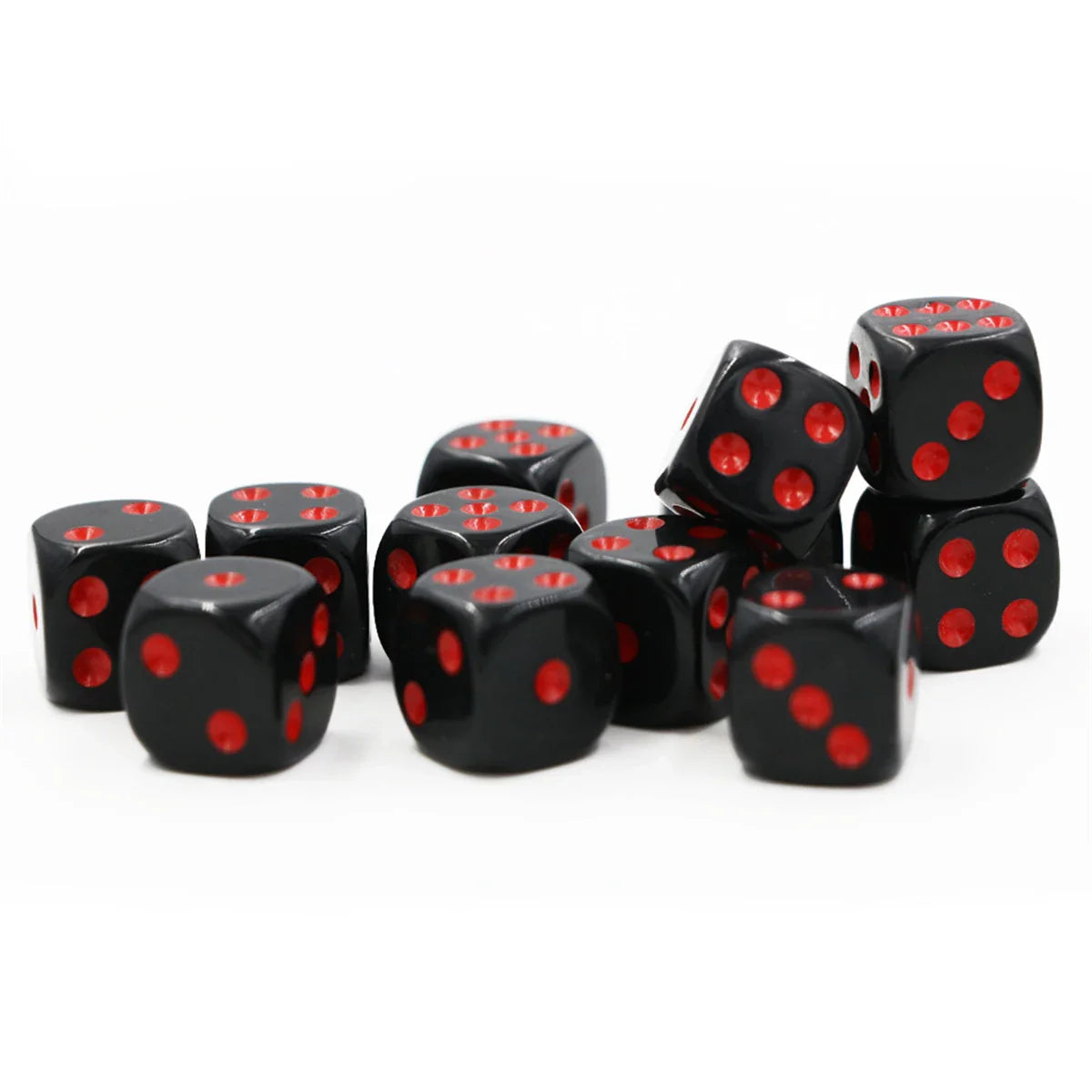 10-Piece Acrylic D6 Dice Set 16mm (0.63 in) – Carved Six-Sided Game Dice for RPG, Dungeons & Dragons & Board Games