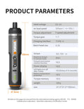 4V Cordless Electric Screwdriver Set — USB Rechargeable Smart Mini Drill, 30-Bit Kit (57mm/2.24in & 25mm/0.98in)