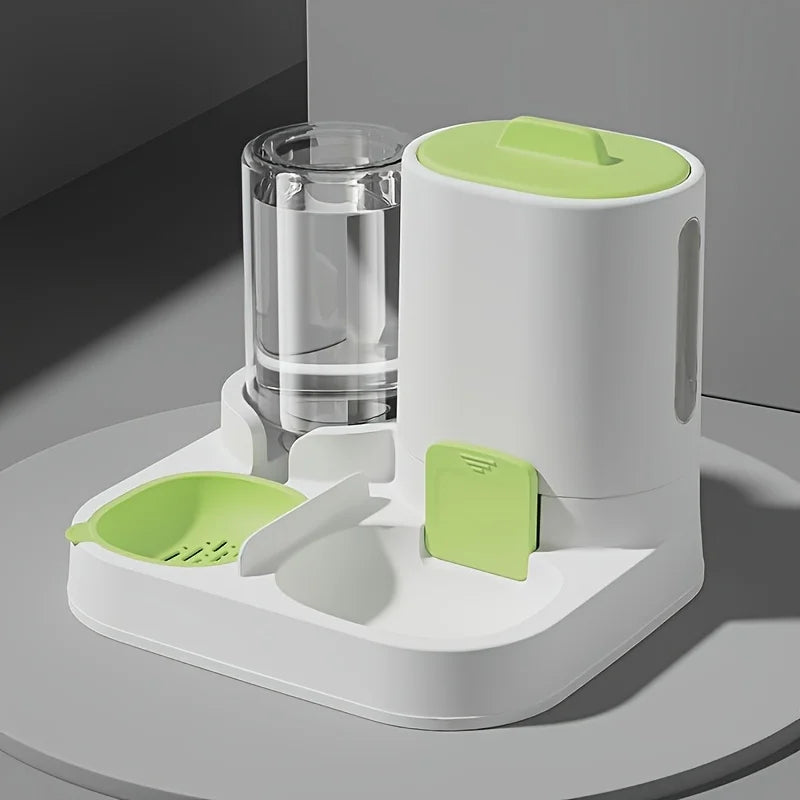 1-Pack Automatic Gravity-Fed Cat Water Dispenser & Feeder - Spill-Proof Large Capacity One-Piece Design
