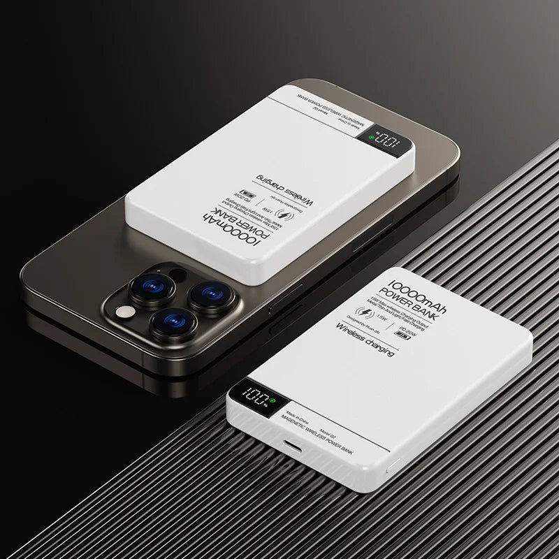 10000mAh Magnetic Wireless Power Bank 20W PD Fast Charge Qi Magnetic Charger for MagSafe-Compatible & Qi Smartphones