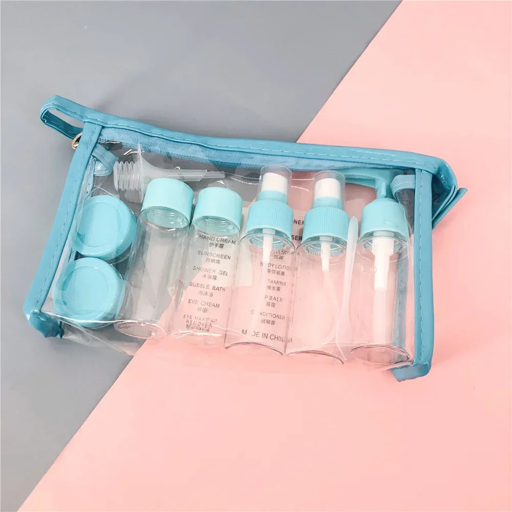 10-Pack Travel Mini Cosmetic Face Cream Bottles 80ml (2.7 fl oz) Clear Plastic Empty Makeup Containers