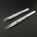 Anti-Static Precision Stainless Steel Tweezers Set - Curved & Straight Tips for Electronics & Phone Repair