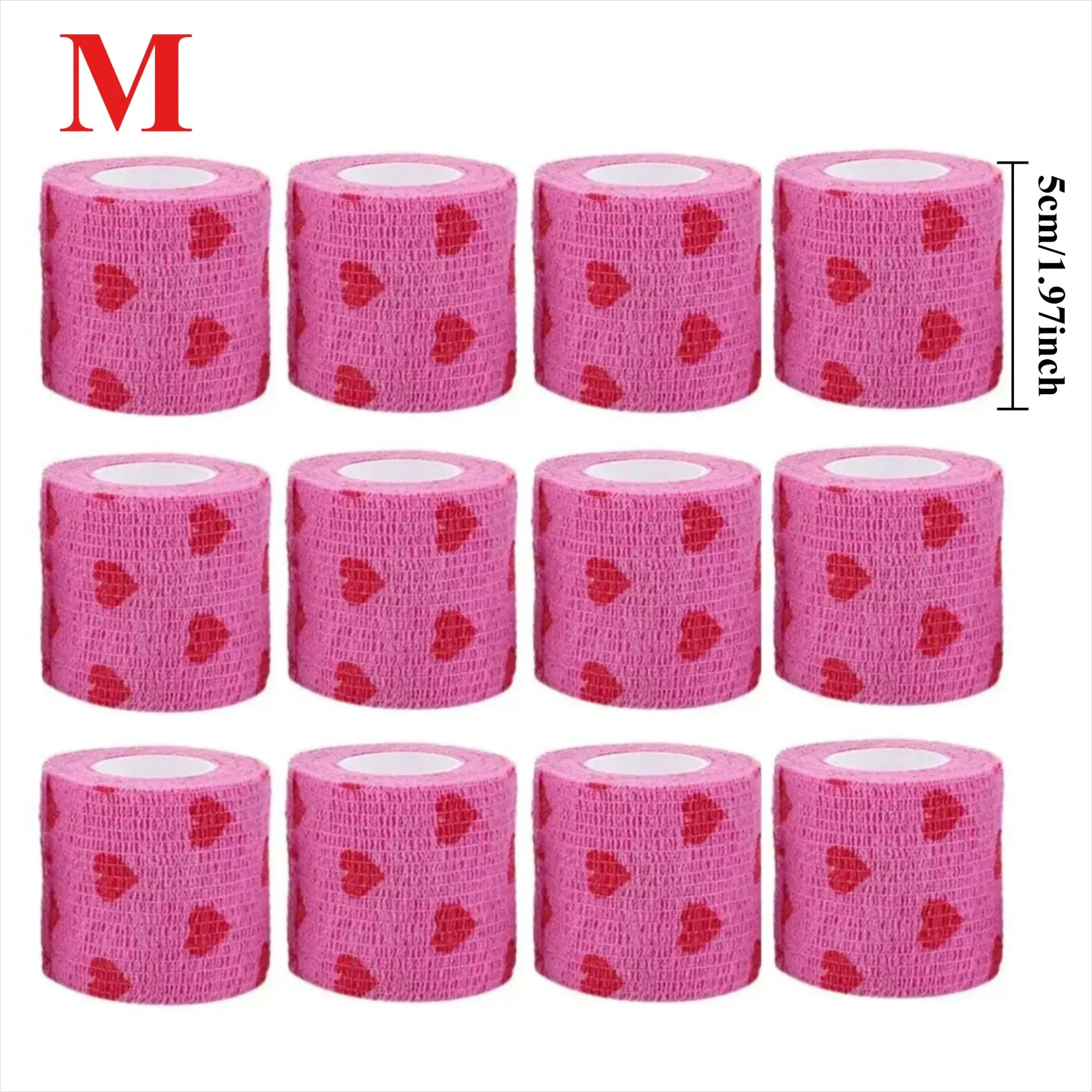 10/12-Pack Colorful Self-Adhesive Elastic Cohesive Bandage Wrap 5 cm x 4.8 m (1.96 in x 189 in) for Knee, Finger, Ankle, Palm & Pet Care