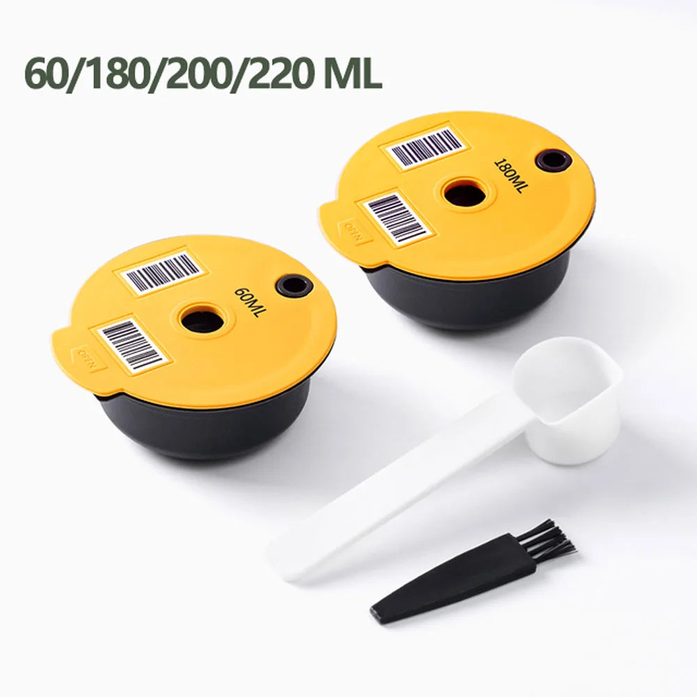 60/180200/220ML Reusable Coffee Capsule Pods for BOSCH-s Machine Tassimo Refillable Filter Pod Silicone Lid Replacement