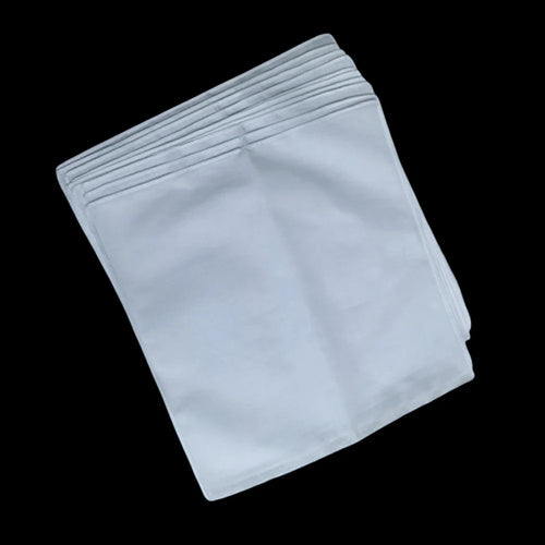 10-Pack 100% Cotton White Handkerchiefs 11 x 11 in (28 x 28 cm) Soft Washable Pocket Squares DIY