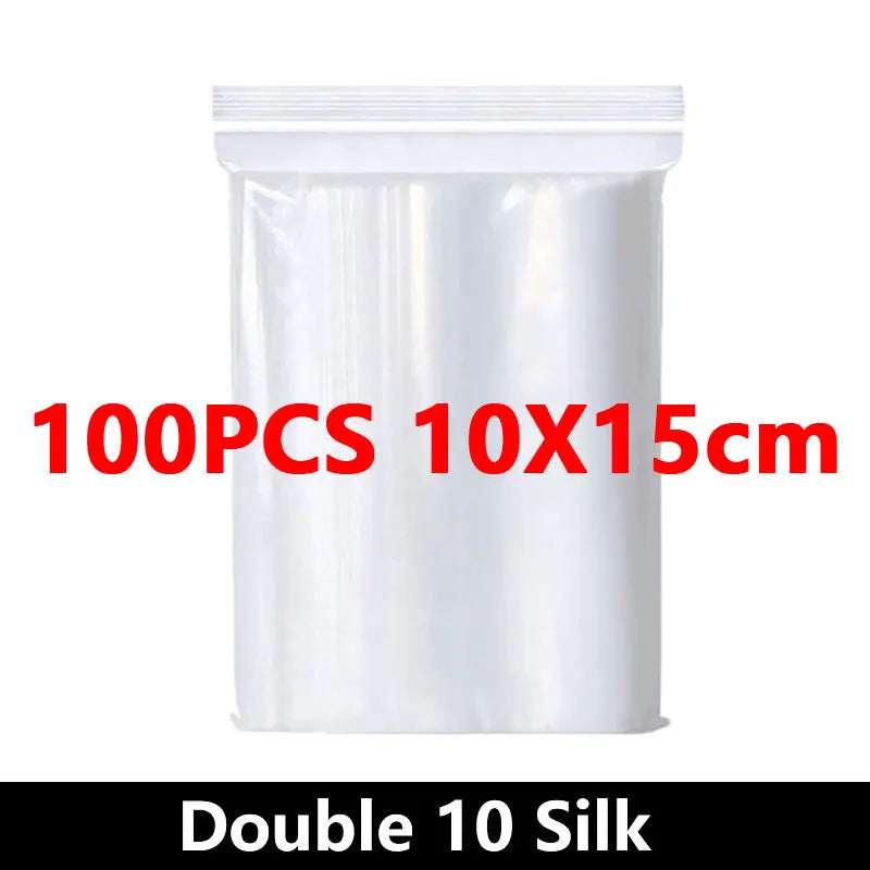 100-Pack Heavy-Duty Clear Resealable Ziplock Bags – Small Plastic Storage Bags for Jewelry, Food & Crafts