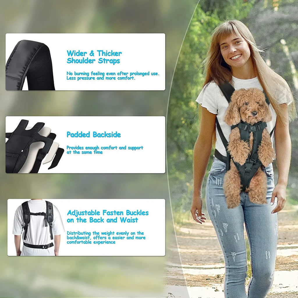 Hands-Free Breathable Pet Carrier Backpack Front & Back Dog Cat Carrier for Small Pets Under 30 lbs (13.6 kg)