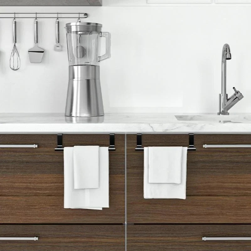 Stainless Steel Over-Cabinet Towel Bar - No-Drill Over-Door Towel Rack for Kitchen & Bathroom (9.4"/24 cm, 14.2"/36 cm)